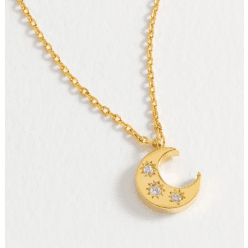Estella Bartlett Cz Moon Pendant Necklace In Gold