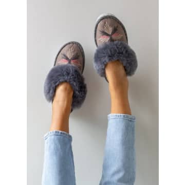 The Small Home Winter Sky Mules In Blue