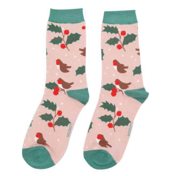 Miss Sparrow Winter Hedgerow Socks In Pattern