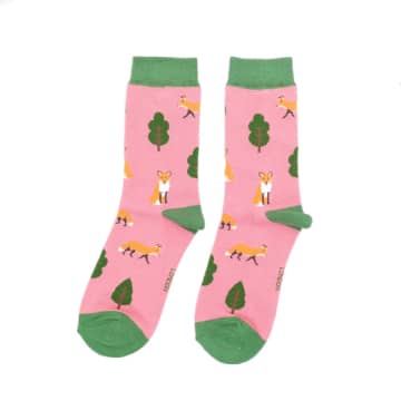 Miss Sparrow Fox Socks In Pink