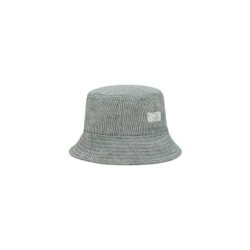 Mads Norgaard Hickory Stripe Bully Hat In Gray