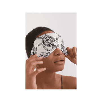 Shop Desmond & Dempsey Jaguar Print Luxe Silk Eye Mask Size: Os, Col: C