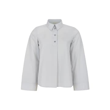 Esme Studios Glacier Grey Anine Ls Polo Shirt