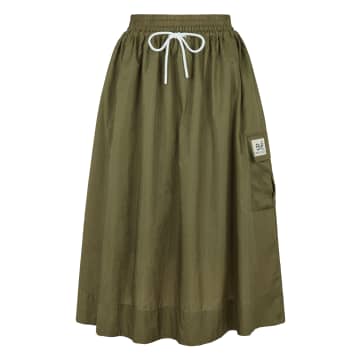 Esme Studios Dark Olive Melvy Midi Skirt In Green
