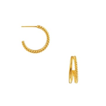 Orelia Double Illusion Mid Size Earring In Gold