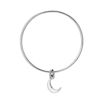 Renné Jewellery 2.5mm Salina Mini Moon Charm Classic Bangle