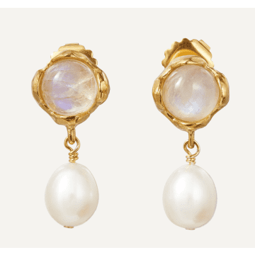 Alighieri Women's 5.6/60 The Moonlit Light Capture 24k Gold-plate, Moonstone & Pearl Drop Earrings