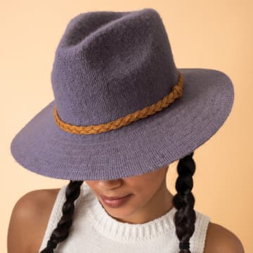 Powder Wool Fedora Hat In Lavender