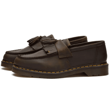 Shop Dr. Martens' Adrian Loafers Leather Dark Brown Crazy Horse