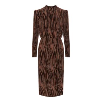 Y.a.s. Yen Dress In Black And Copper
