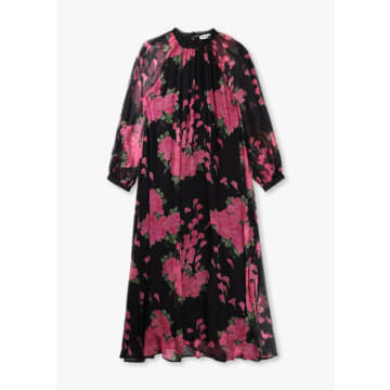 RIXO LONDON WOMENS KAHLO FLORAL MAXI DRESS IN BLOSSOM PINK