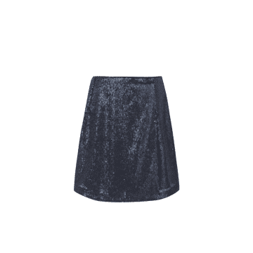 Frnch Romane Sequin Skirt In Blue