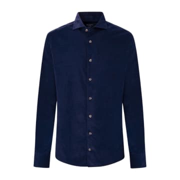 Hackett Long-sleeve Cotton Shirt In Blue