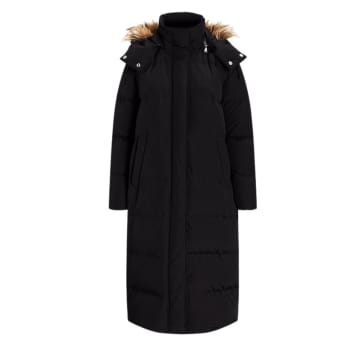 Ralph Lauren Womenswear Water-repellant Hooded Down Anorak Coat In Black