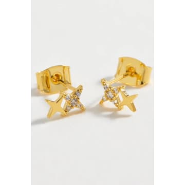 Estella Bartlett Duo Star Stud Earrings In Gold