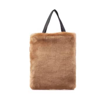 Helen Moore Luxury Faux Fur Tote Bag In Mink Brown