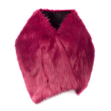 Helen Moore Luxury Faux Fur Pocket Stole | Magenta