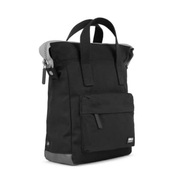 Roka London Back Pack Rucksack Bantry B Small Black Label Recycled Repurposed Sustainable Canvas In