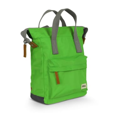 Roka London Back Pack Rucksack Bantry B Small Recycled Repurposed Sustainable Nylon In Kelly Green