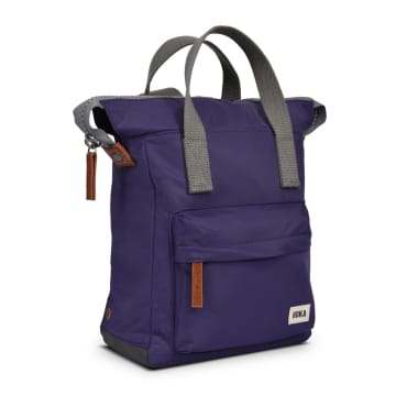 Roka London Back Pack Rucksack Bantry B Small Recycled Repurposed Sustainable Nylon In Mulberry