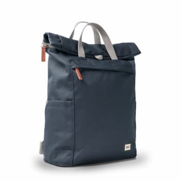 Roka London Back Pack Rucksack Finchley A Large Recycled Repurposed Sustainable Canvas In Smoke