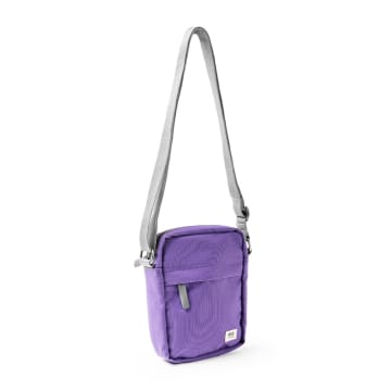 Roka London Cross Body Shoulder Bag Bond Recycled Repurposed Sustainable Canvas In Imperial Purple