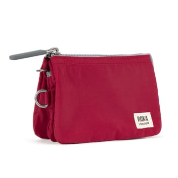 Roka London Purse Carnaby Small Recycled Repurposed Sustainable Taslon In Berry
