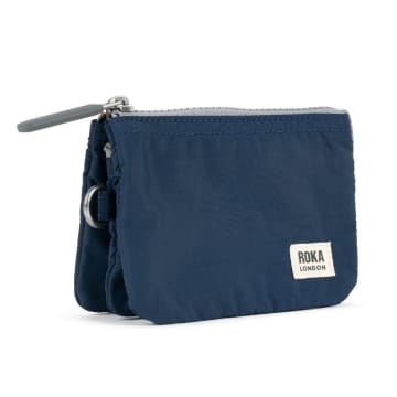 Roka London Purse Carnaby Small Recycled Repurposed Sustainable Taslon In Midnight