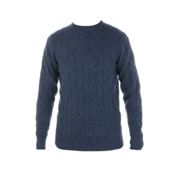 Filippo De Laurentiis - Marled Blue Wool & Cashmere Cable Knit Jumper Gc3ml 880