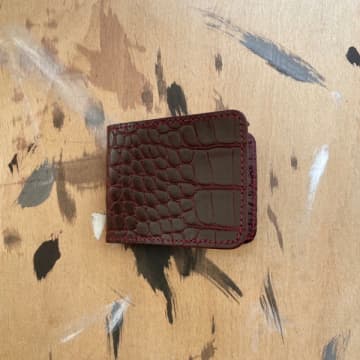 Kate Sheridan Merlot Croc Fold Wallet