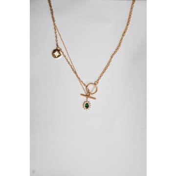 Bon Bon Fistral Double Layered Gold Chain And Charm Necklace