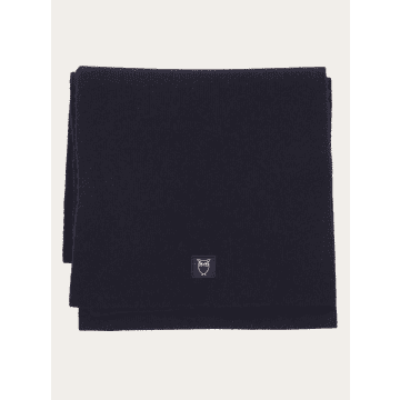 Knowledge Cotton Apparel 4210007 Rib Knit Wool Scarf Total Eclipse