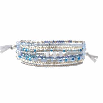 A Beautiful Story Brightness Blue Lace Agate Silver Bracelet