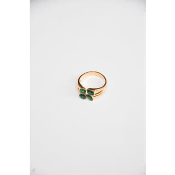 Bon Bon Fistral Green And Gold Ring
