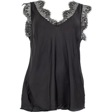 Costa Mani Lace Capped Sleeve In Black