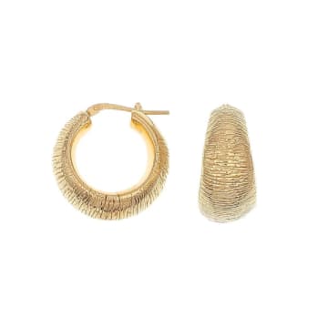 The Hoop Station Textured Graduated Hoops In Gold