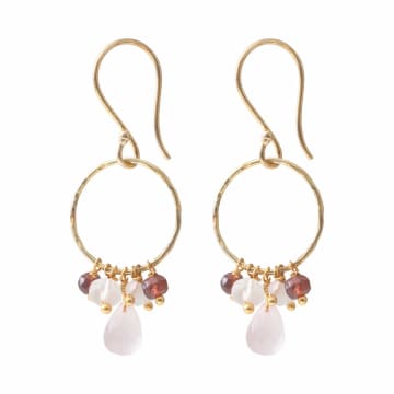 A Beautiful Story Flourish Rose Quartz Gold Earrings