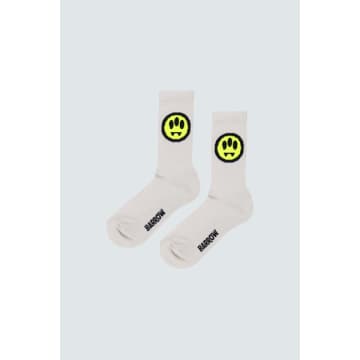 Barrow Socks Unisex Off White Socks With Smile Logo In Crema