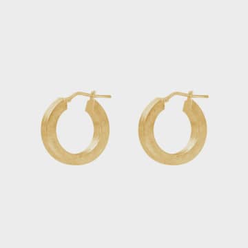 The Hoop Station Matte Squared Edge Hoops In Gold
