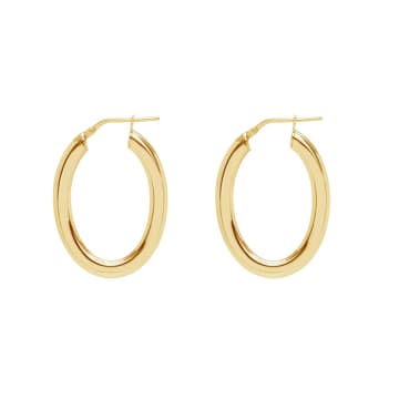 The Hoop Station Shiny Oval Hoops In Gold