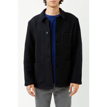 Vétra Marine Double Face Wool Jacket In Blue