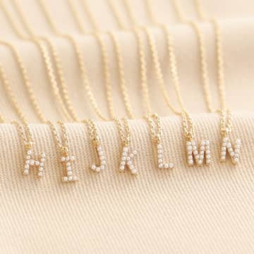 Lisa Angel - Tiny Pearl Initial Necklace In Gold
