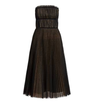 Ralph Lauren Womenswear Polka-dot Tulle Dress In Black