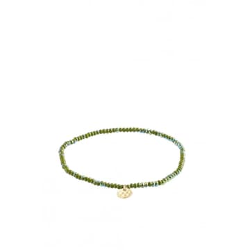 Pilgrim Indie Bracelet In Green/gold