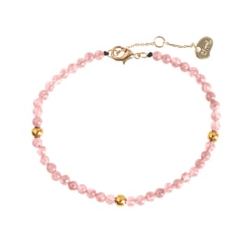 Timi Rose Quartz Bead Bracelet In Pink