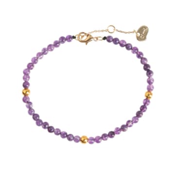 Timi Amethyst Bead Bracelet In Purple