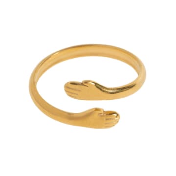Timi Kara Hug Me Stainless Steel Ring In Gold