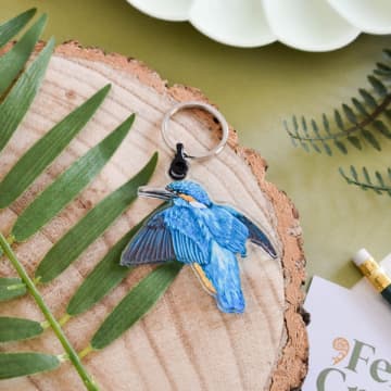 Ferne Creative Kingfisher Keyring In Blue