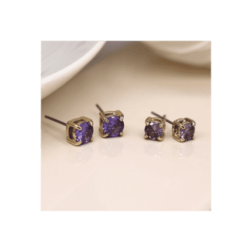Pom Lilac Pink Mix 2 Pack Large Crystal Studs