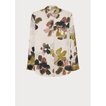 Paul Smith Natures Floral Shirt With Pocket Size: 14, Col: Baby Pink